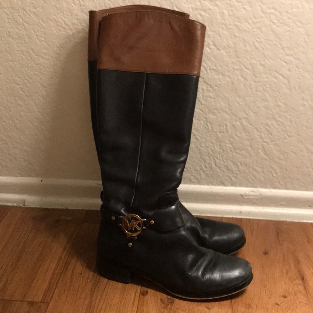 Michael Kors Black Leather Riding Boots